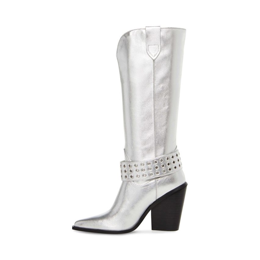 Silver Steve Madden Lennon Women's High Boots | PH 1962KJH